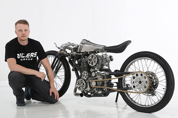 Dima Golubchikov Zillers Garage in Moszkva motorépítő világbajnok