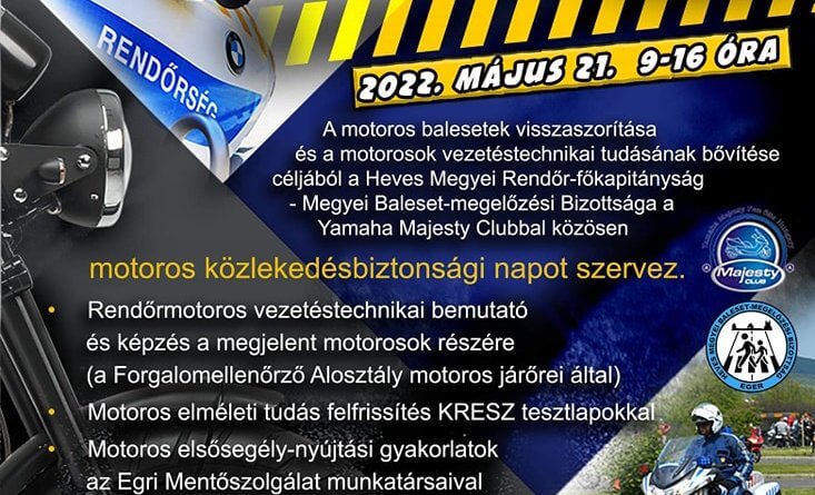 Ingyenes motoros küözlekedésbiztonsági nap Eger 2022