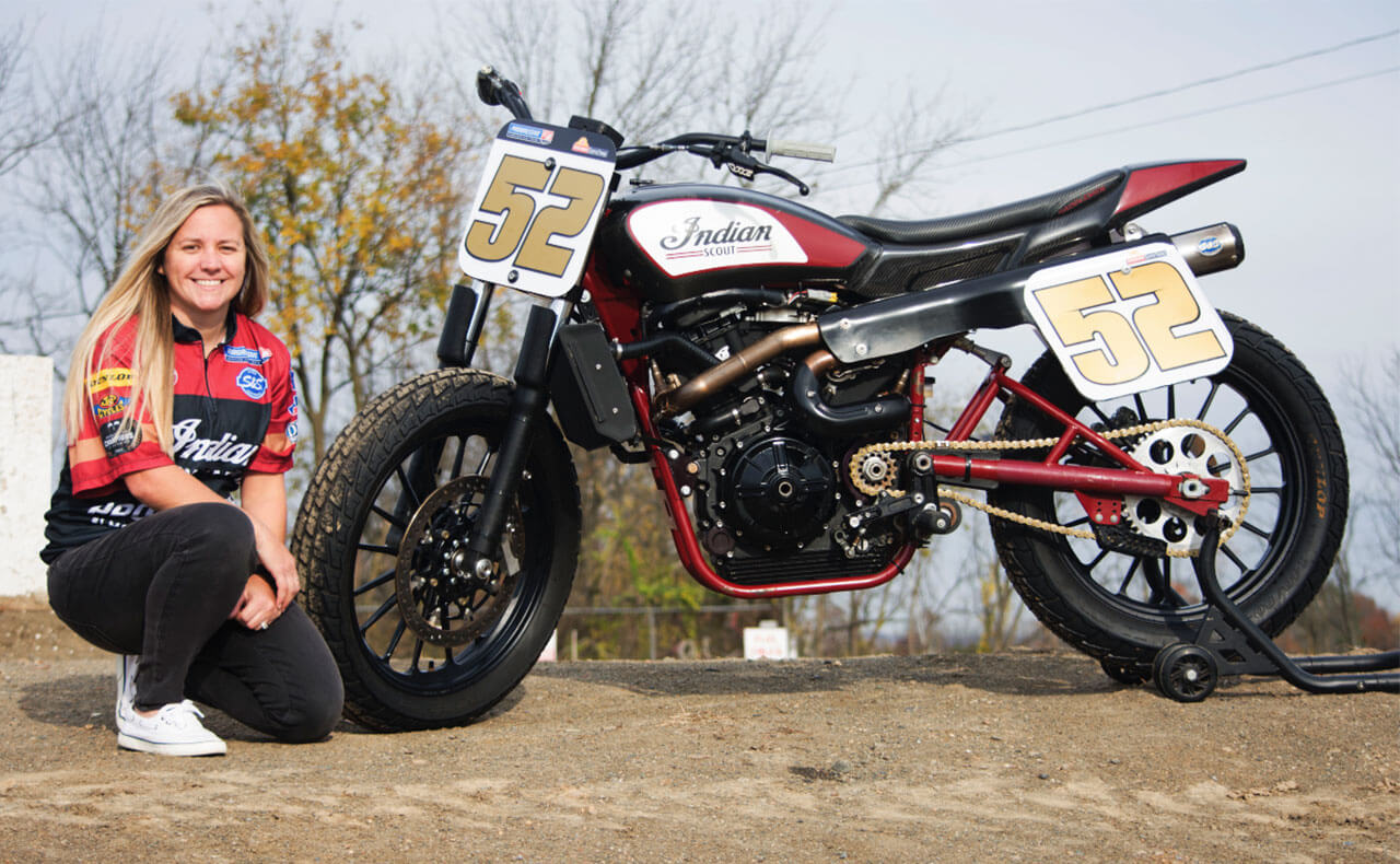 Shayna Texter-Braun Indian Motorcycles Flat Rack versenyző