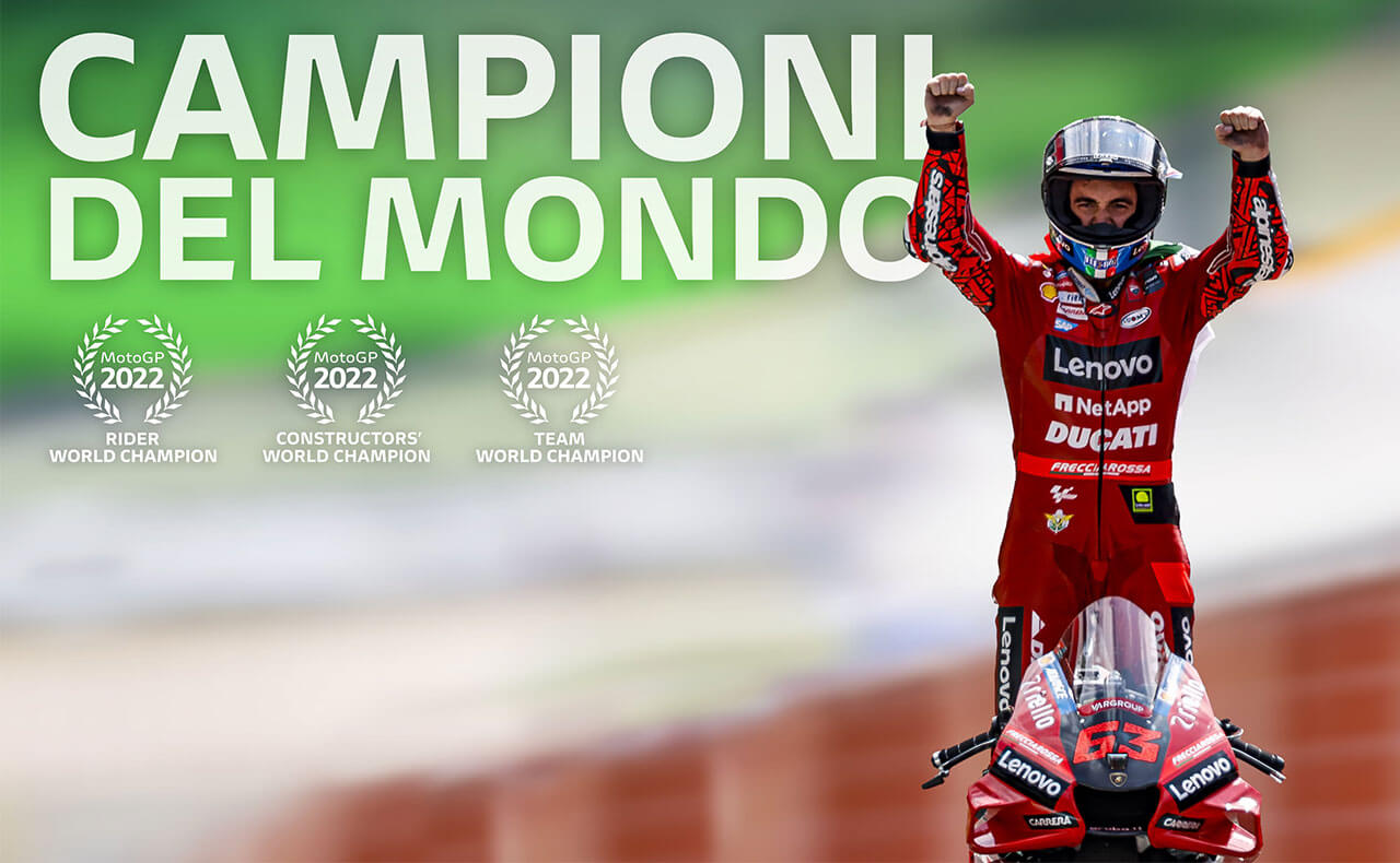 Ducati Desmosedici GP22 Francesco Bagnaia moto GP világbajnok 2022