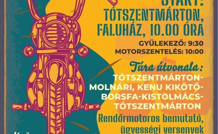 2023. JÚLIUS 15., SZOMBAT, 9:30–16:00 Veterán motoros találkozó & kiállítás Tótszentmárton Község