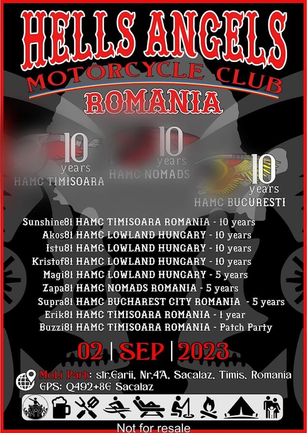 2023. SZEPTEMBER 2., SZOMBAT, 14:00 UTC+02 Hells Angels MC 10th Anniversary MoLi Park