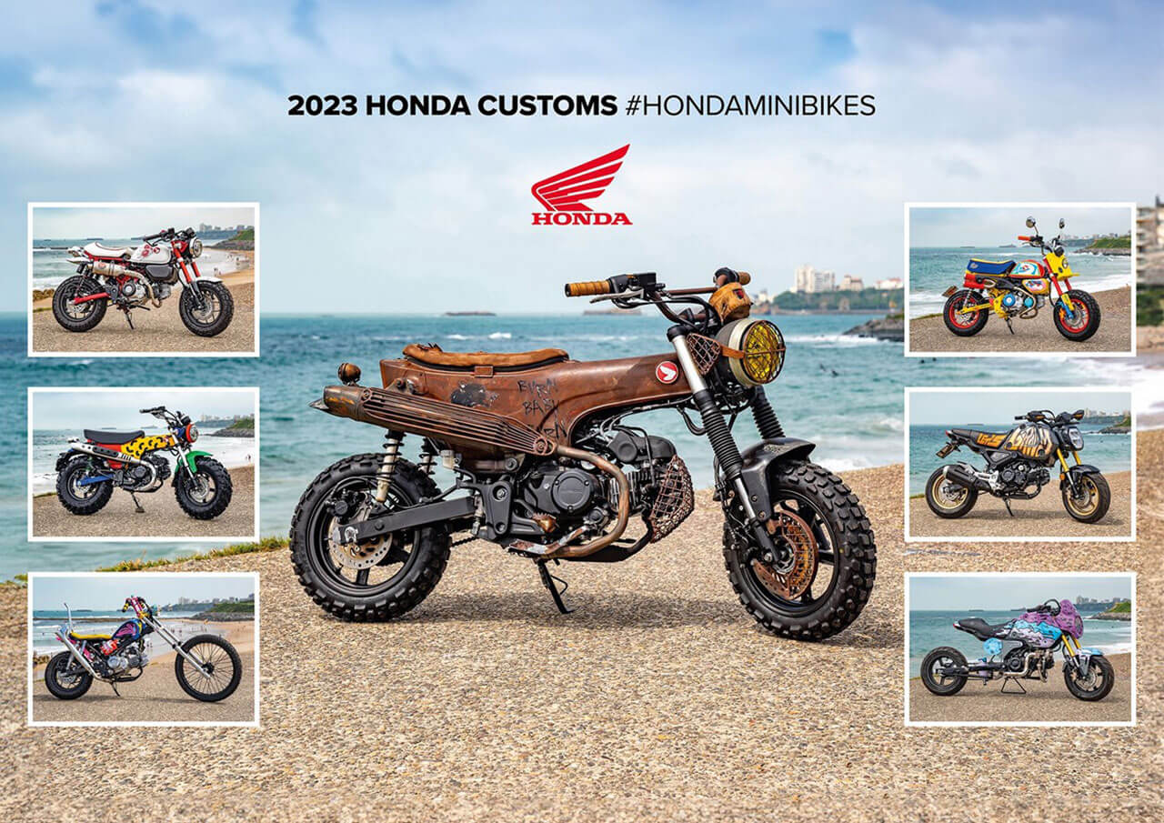 Honda Dax Furiosa Honda Custom minibike-ok a Wheels and Waves fesztiválon 2023