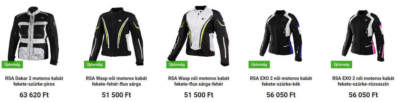 MotoZem RSA motoros kabátok raktárról