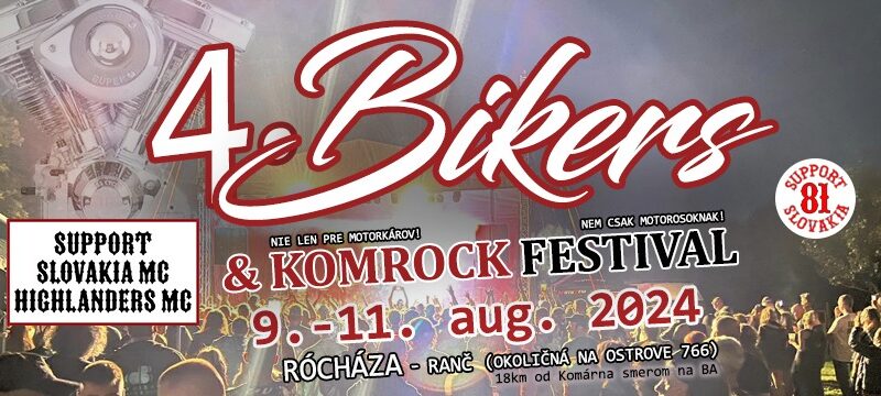 4. Bikers & Komrock fesztivál Rócháza 2024 augusztus 9-11.