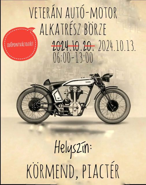 Veterán Motor-Autó Alkatrész Börze