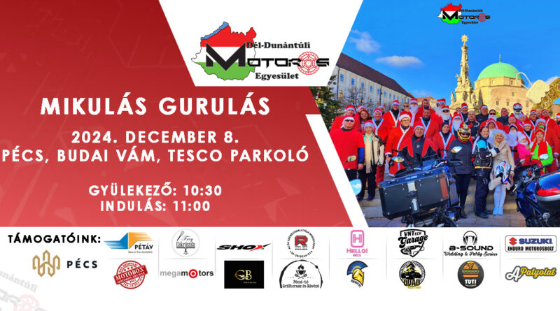 DDME Motoros Mikulás gurulás Pécs 2024 december 8.