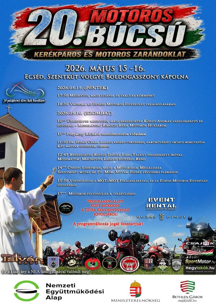 20. Motoros Búcsú - Kerékpáros és Motoros Zarándoklat