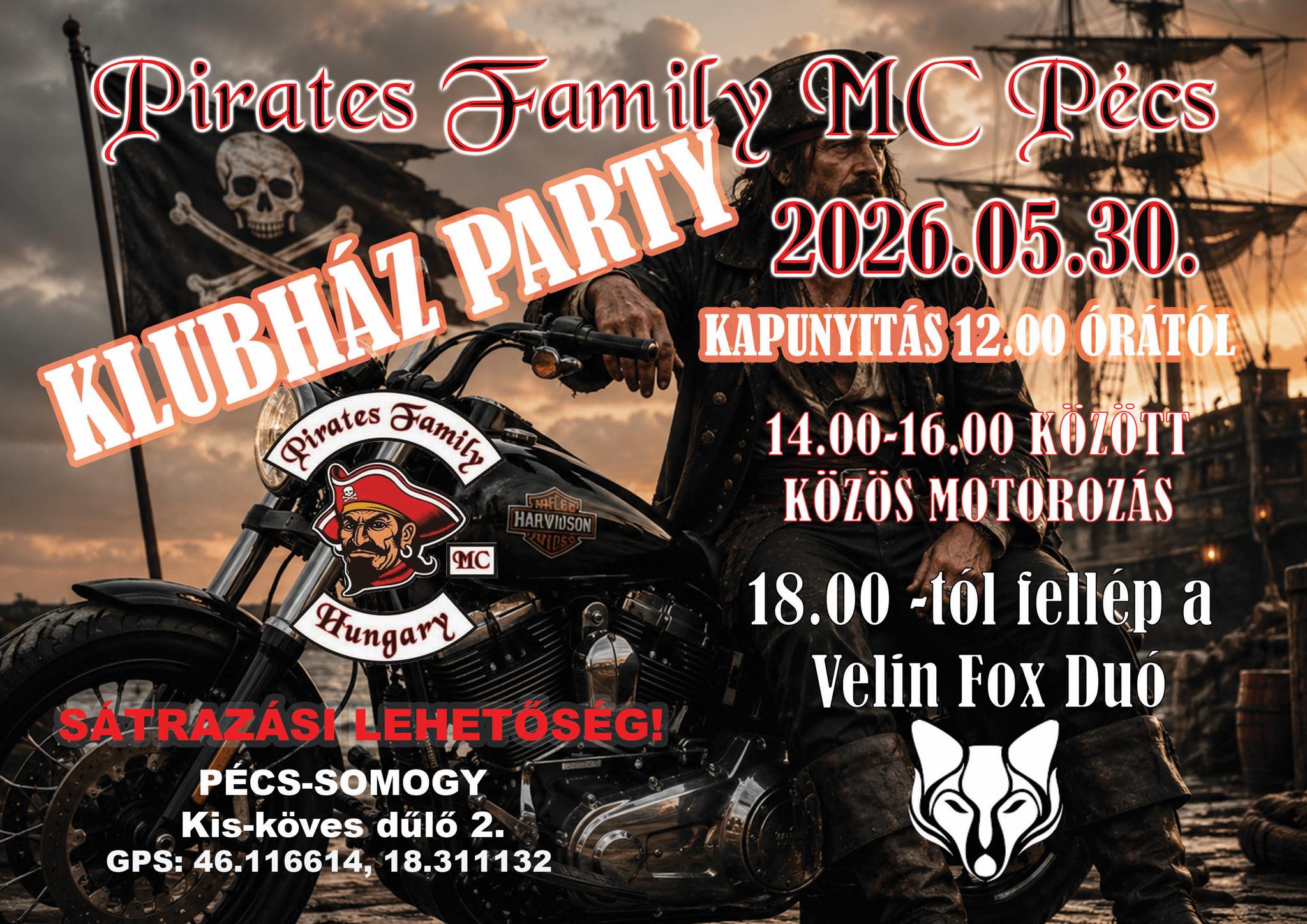 Pirates Family MC Pécs Klubház Party