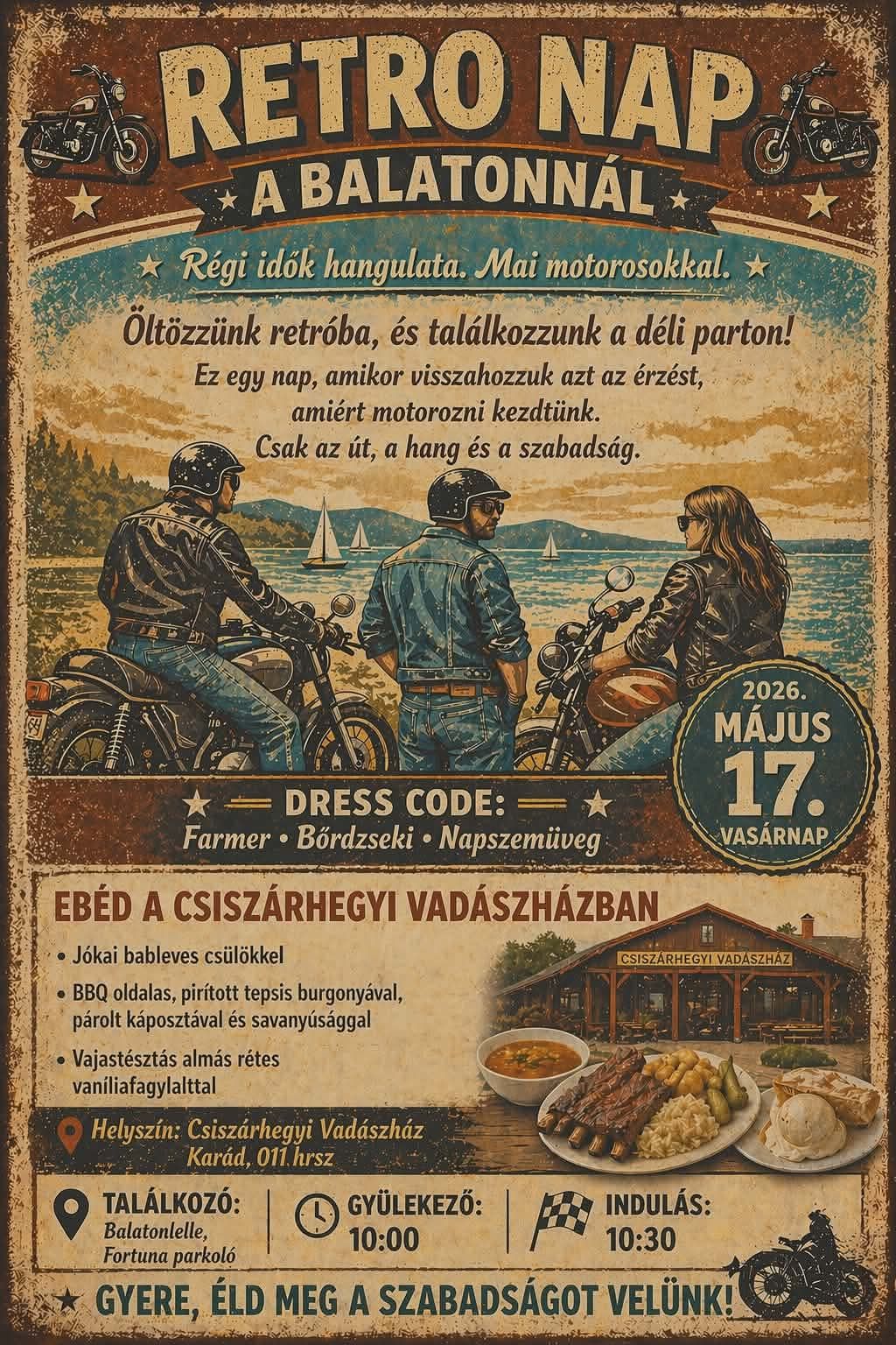 Retro motoros találkozó
