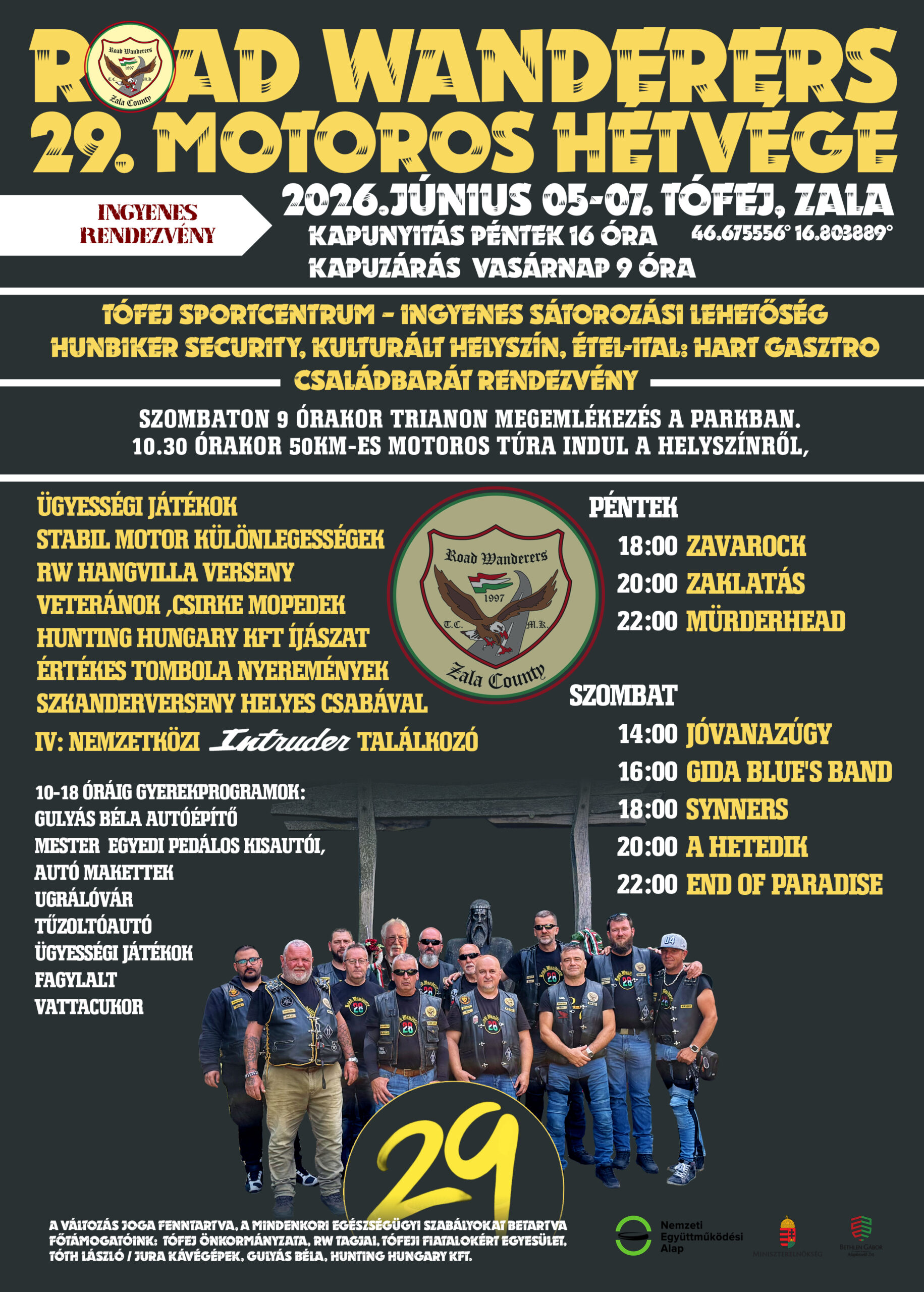Road Wanderers 29. Motoros Hétvége